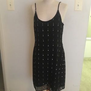 Black and silver evening dress